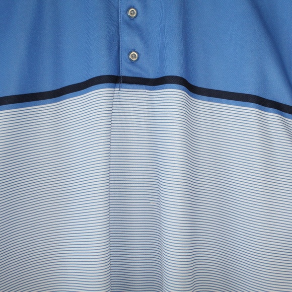 Tour Collection Men's Blue Striped Polo Shirt - Picture 3 of 7